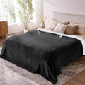 Electric Blanket King- Heated Blanket Super Soft, Dual Control & 9 Heat Settings Heating, 10 Hours Auto Off, Soft Flannel to Sherpa, Fast Heating Electric Throw, Machine Washable, 90" x 100''- Black