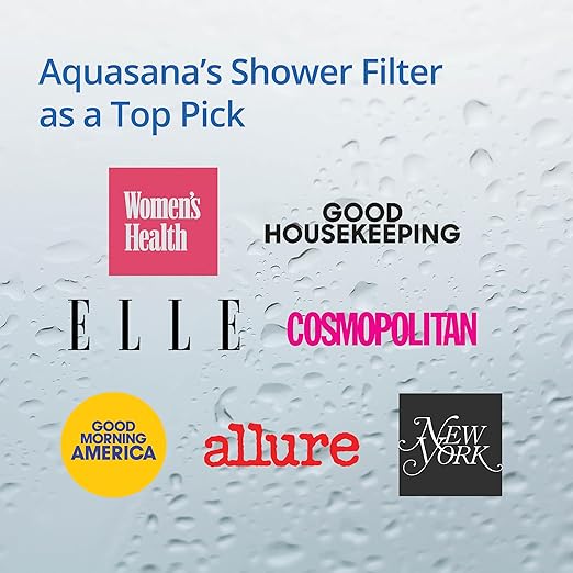 Aquasana Shower Filter | Dermatologist-recommended for softer, healthier skin & hair | Proven to reduce 90% of chlorine for 6 months | High pressure | Use your own shower head | AQ-4100NSH