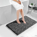 Yimobra Black and White Bathroom Rugs, Luxury Fluffy Bath Mats, Non Slip, Water Absorbent Microfiber, Machine Washable, Plush Runner Carpet Shower Rugs, Thick Matts for Bathroom Floor&Tub, 44"x 24"
