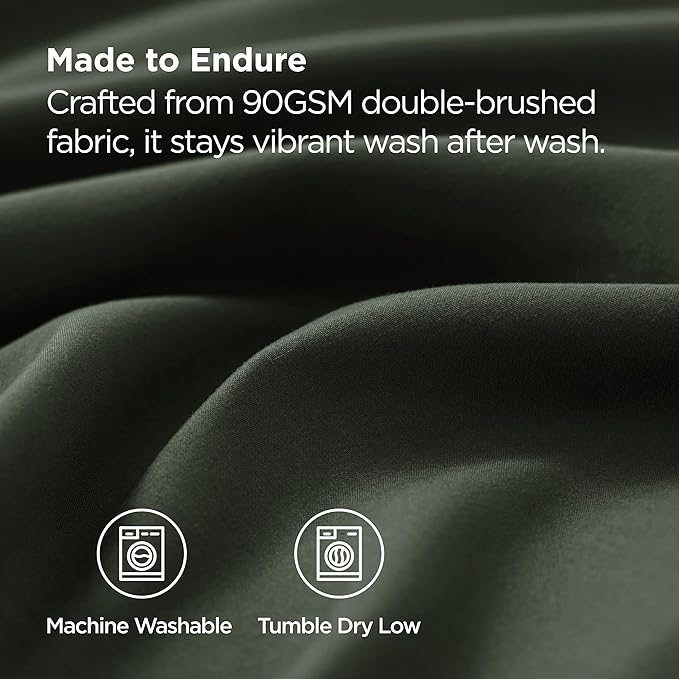 Bedsure King Size Pillow Cases Set of 2 - Olive Green Microfiber Pillowcases 2 Pack, Super Soft Double Brushed Pillow Case Cover with Envelope Closure, Wrinkle, Fade and Stain Resistant, 20x36 Inches