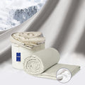 Vesta Washable Silk Lightweight Comforter, Cooling Blanket for Hot Sleepers, 100% Long Staple Mulberry Silk, Moisture & Thermal Control for Summer Use (Ivory Slate, Full/Queen 90'' X 90'')
