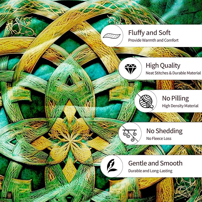 Celtic Knot Throw Blanket, Irish Style Celtic Knot Gifts for Men and Women, Soft Fleece, Lightweight & Cozy Decorative for Couch Sofa Bed, Living Room Decor, 40x50 Inches