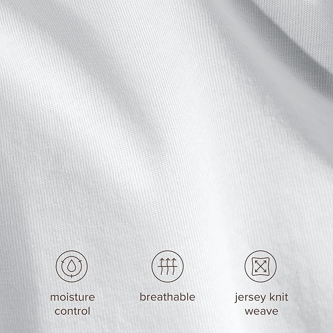 Bare Home 100% Organic Cotton Jersey Duvet Cover Set - Full/Queen Size - Ultra Soft - 100% Cotton - 3pcs - Corner Ties - Button Closure - Envelope Pillowcases (Full/Queen, White)