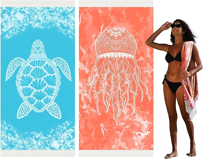 Thin Turkish Beach Towel Lightweight Quick Dry Absorbent Cotton Bathroom Bath Pool Swim Towels Extra Large Oversized Sand Free Beach Accessories Essentials Cloud Gifts for Adult
