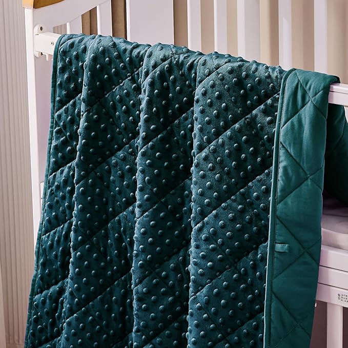 yescool Weighted Blanket 7 Pounds Green Twin Size Cooling Weighted Throw Blanket, Minky Heavy Blankets Warm Weighted Comforter, Big Washable Thick Blankets Gift for 60-90lbs, 40 * 60in