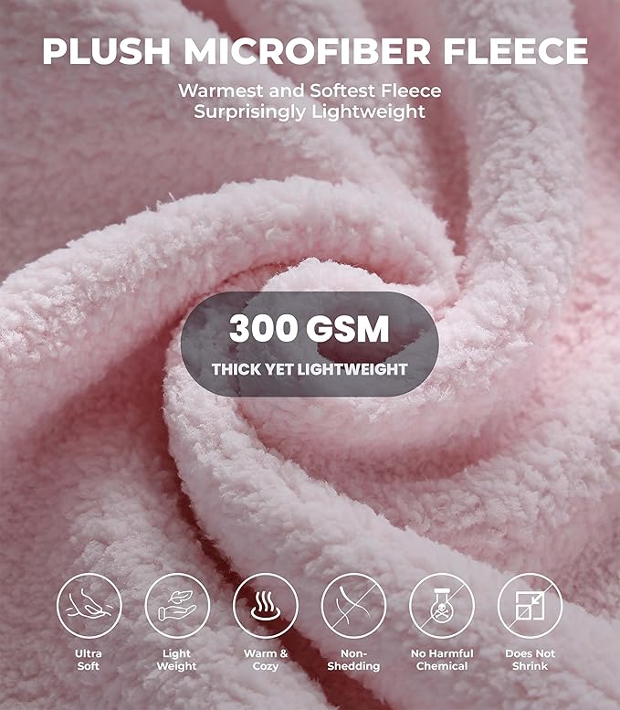 Plush Microfiber Fleece Robe | Super Soft & Warm | Lightweight | Full Length