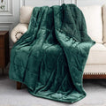 Uttermara Weighted Blanket for Adults, Queen Size Heavy Blanket with Reversible Soft Shiny Velour Fleece and Cozy Warm Sherpa for Couch Bed, Calming and Relaxing, 60 x 80 inches 15 lbs, Green