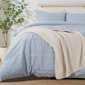 NEXHOME PRO California King Duvet Cover, Blue 3 Pieces Boho Tufted Duvet Cover Set, Soft and Lightweight Microfiber Comforter Cover Set (Blue Cal King, 104 x 98)-No Comforter
