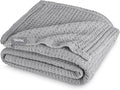 Bare Home Light Grey Waffle Blanket Extra Long 66Wx90L, 100% Cotton, Soft & Breathable Throw for All Seasons, Lightweight Blanket, Perfect for Layering Bed, Sofa & Couch (Twin/Twin XL, Light Grey)