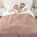 Heated Blanket King Size - 100"x90" Cozy Soft Jacquard Heating Blanket with 4 Heat Levels & 10 Hours Auto-Off, Jacquard Fleece, Overheating Protection, Warm Gifts, Brown