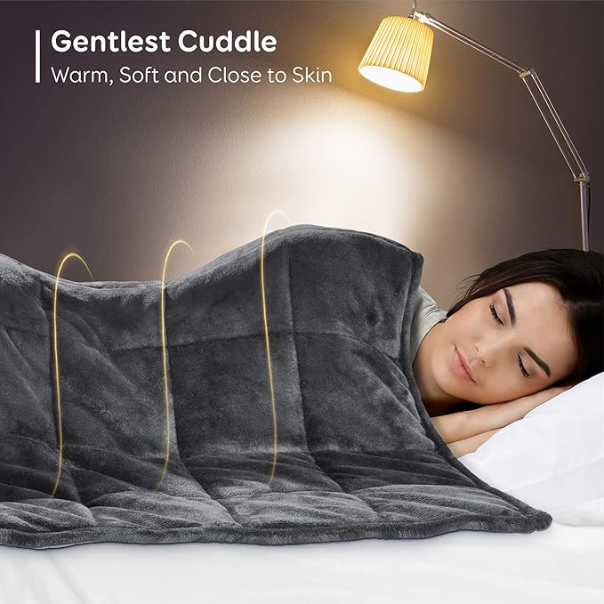 Sivio Sherpa Fleece Weighted Blanket for Adult, 15 lbs Heavy Fuzzy Throw Blanket with Soft Plush Flannel, Reversible Queen-Size Super Soft Extra Warm Cozy Fluffy Blanket, 60 x 80 inches, Grey