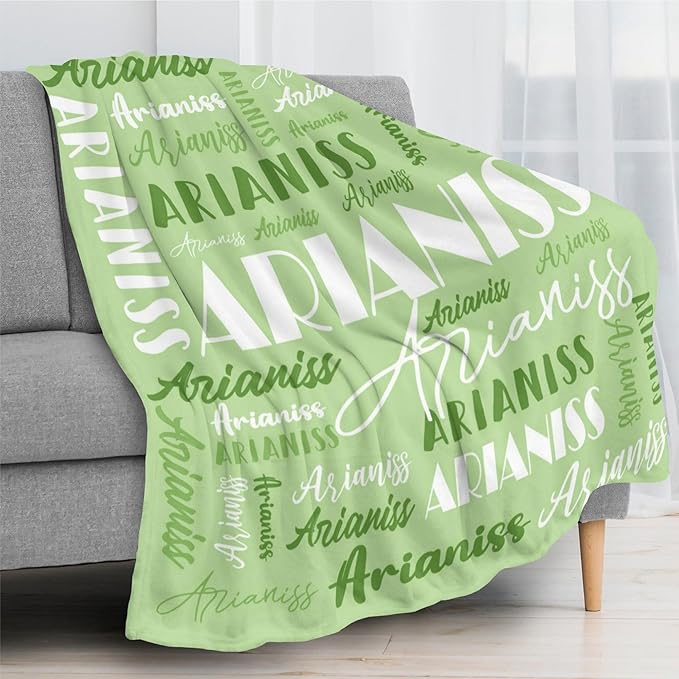 Name Blanket Personalized Blanket for Adult Kids Flannel Customize Throw Blanket Custom (Color 03, 30 x 40 Inches)