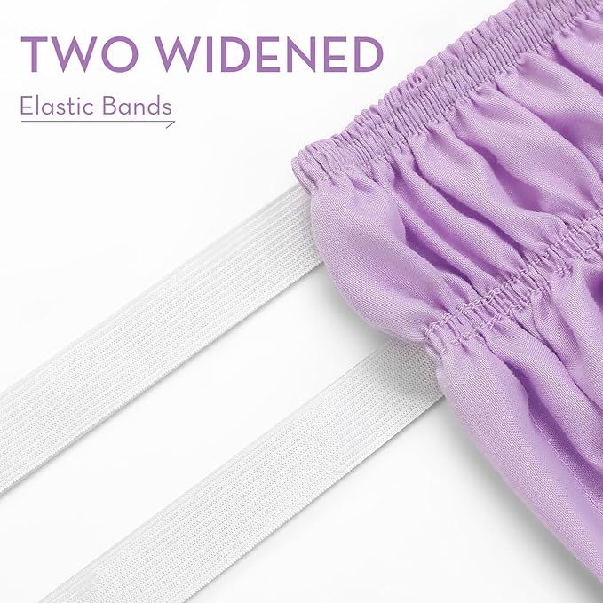RIMELA Lilac Purple Bed Skirt Queen Size 15 Inch Drop Elastic Wrap Around Dust Ruffle Solid Bedding Bedskirt Soft Microfiber Fabric Machine Washable Easy to Install