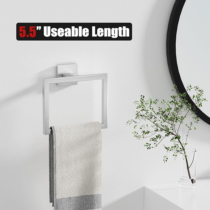 15-Piece Brushed Nickel Bathroom Accessories Set – 23.6" Towel Bar, Towel Ring, Toilet Paper Holder & Hooks, Wall Mounted Bathroom Hardware, Rust & Corrosion-Resistant, Ideal for Modern Bathrooms