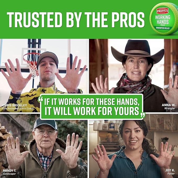 O'Keeffe's Working Hands Hand Cream in a Pumpable Jar for Extreme Dryness – 10oz Pump (1 Pack) - Repairing Skincare for Cracked, Dry Hands