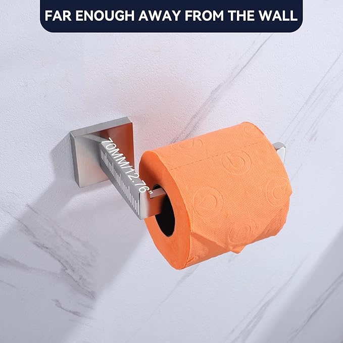 LANC Bathroom Toilet Paper Holder, Brushed Nickel Toilet Paper Roll Holder Wall Mounted for Kitchen Washroom Modern Toilet Tissue Roll Holder Dispenser 304 Stainless Steel Right, A8807BN