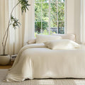 DOZ Duvet Cover Set, 100% Viscose derived from Bamboo, Organically Grown, Buttery Soft, Cooling Duvet Covers, High GSM, 1 Duvet Cover and 1 Pillowcase, 70"x90" (Ivory, Twin/Twin XL)