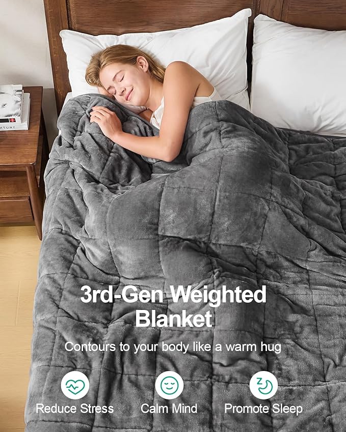 Super Fuzzy Soft Sherpa Fleece Weighted Blanket, 15 lbs Dual Sided Fluffy Heavy Weighted Blankets for Adults - No Bunching with Double Layers of Soft Inner Lining (48"x 72", 15 Pounds)