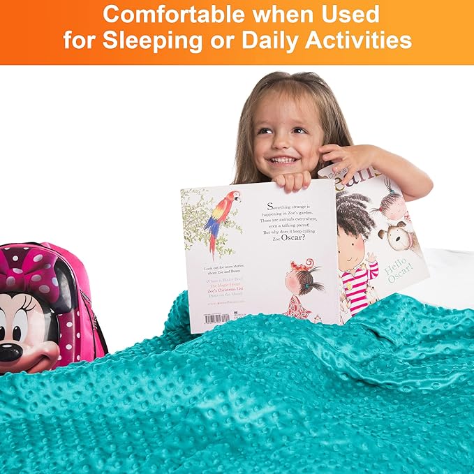 hazli Super-Soft Kids Weighted Blanket 5 Pounds - Weighted Blanket for Kids - Easy to Clean, Washable Minky Cover - 36x48 Inches 5lbs Child - Small Heavy Blanket for Girls and Boys
