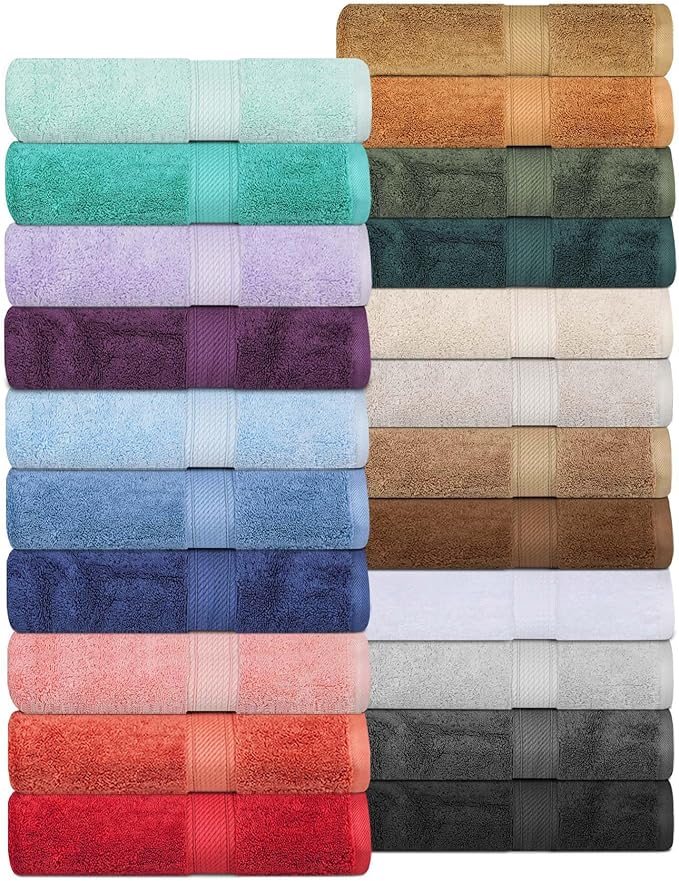 Superior Egyptian Cotton Pile Face Towel/Washcloth Set of 6, Ultra Soft Luxury Towels, Thick Plush Essentials, Absorbent Heavyweight, Guest Bath, Hotel, Spa, Home Bathroom, Shower Basics, Teal