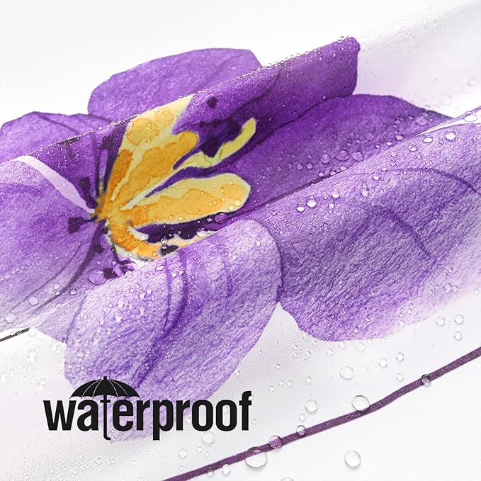 Gibelle Small Stall Shower Curtain 36 x 72, Narrow Half Watercolor Floral Fabric Shower Curtain, Purple Yellow Flower Decorative Bathroom Shower Curtain Set with Hooks