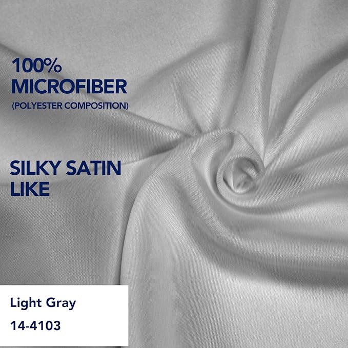 PureFit Wrap Around Ruffled Bed Skirt with Adjustable Elastic Belt - 22 Inch Drop Easy to Put On, Wrinkle Free Bedskirt Dust Ruffles, Bed Frame Cover for Twin,Twin XL and Full Size Beds, Light Gray