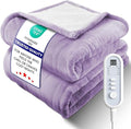 Electric Heated Blanket Full, Ultra‑Cozy Premium Flannel & Sherpa, Even Heat Distribution & Stable Temp, 1–10H Auto‑Off, 8 Temps (86–125.6°F), Overheat Protection, Ideal Gifts for Grandma