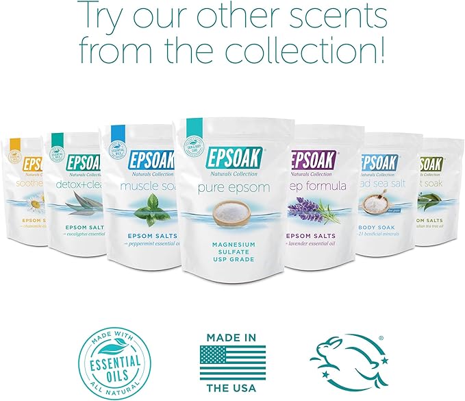 Epsoak Epsom Salt 4 lbs. USP Magnesium Sulfate (Qty. 2 x 2 lb. Bags)