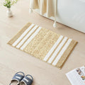 CozeCube Bath mats for Bathroom Non Slip, Fluffy Absorbent Microfiber Bath mat Washable, Aesthetic Bathroom Rugs, Cute Beige Striped Bath mat, Beige, 32" x 20"
