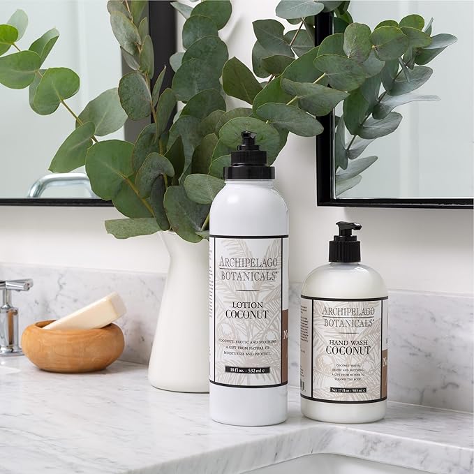 Archipelago Botanicals Coconut Moisturizer, Nourishing Coconut Body Lotion for Hydrated, Vibrant Skin, Paraben Free, Phthalate Free, 18 oz