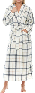 Alexander Del Rossa Womens Robe, Long Plush Bathrobe with Hood, Hooded Robes for Women Plus Size Bath Robe