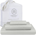 Threadmill 500 Thread Count Twin Size Damask Stripe, 3 Pc Luxury Cotton Bedding Set, Breathable Light Grey Sheets with 15" Elasticized Deep Pocket, 1 Pillowcase & Free Tote Bag