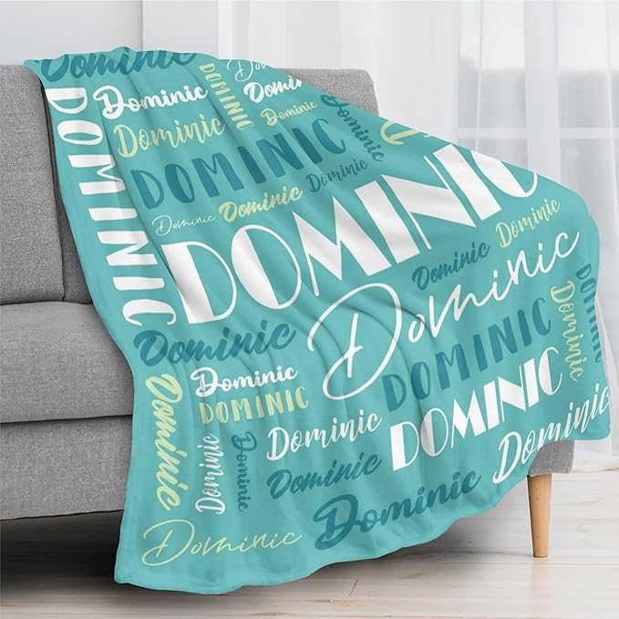 Name Blanket Personalized Blanket for Adult Kids Flannel Customize Throw Blanket Custom (Color 20, 50 x 60 Inches)