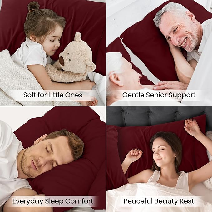 Pillow Covers by Utopia Bedding - Queen Size 2-Pack – Soft Brushed Microfiber – Perfect for Hospitals, Hotels, Guest Rooms – Oeko-TEX Certified, 20x30 Inches (Burgundy)