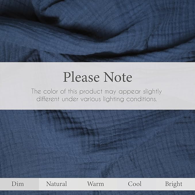 Salt Earth 100% Cotton Muslin Blanket, Gauze Blanket 80"X90" Queen, 4 Layered for Couch, Bed, Living Room,Lightweight & All Seasons Blankets & Throws, Easy to wash,Nature & Skin Friendly (Dress Blue)