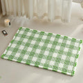 Waffle Bath Mat, Boho Bathroom Rugs Non Slip Washable Absorbent Checkered Bathroom Mat Quick Dry Cute Bath Mat, 30"x20" Green and White