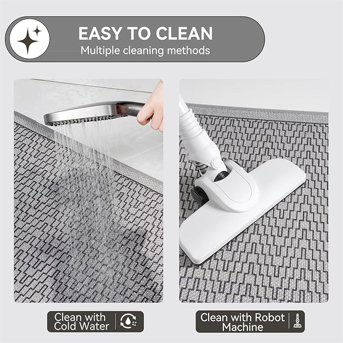 Bathroom Rugs, Ultra Thin Bath Mat Fit Under Door Super Absorbent Non Slip Quick Dry Bath Mat, Rubber Backing Shower Mat Outside Shower