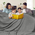 PHF 100% Cotton Waffle Blanket Oversized King 120"x120", Lightweight Breathable Extra Large 10'x10' Blankets for Bed, Giant Big Luxury Aesthetic Woven Bedding for Home Decor, Dark Grey