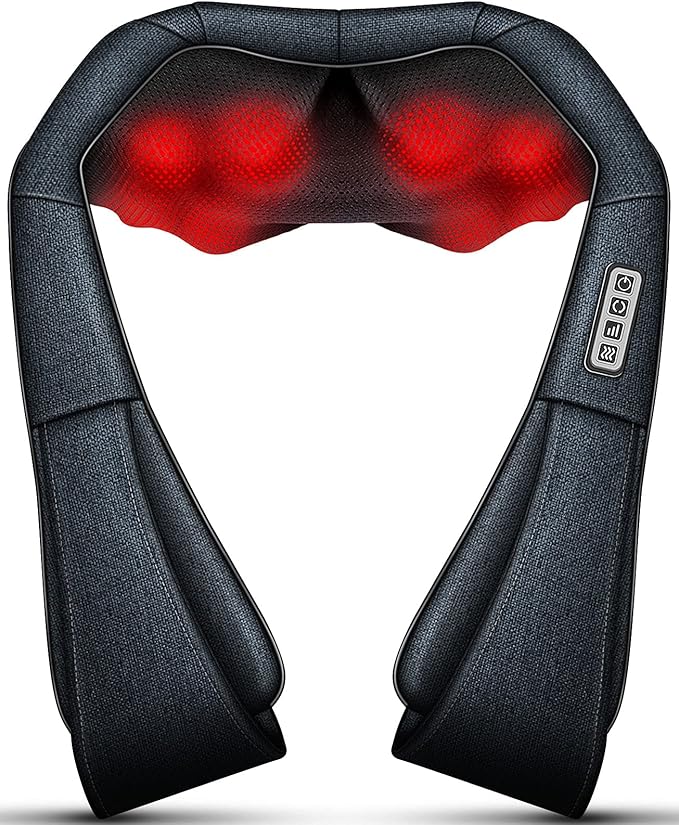 Mo Cuishle Shiatsu Neck and Back Massager with Heat – Deep Kneading for Shoulder and Neck – Ideal Gift for Men, Women, Mom, Dad Him & Her – Perfect for Christmas, Mother's Day, Father's Day, Birthdays