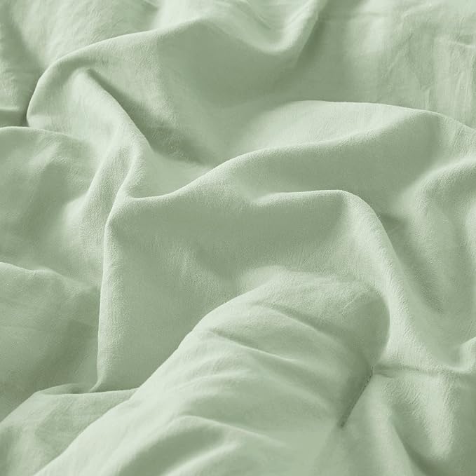 Codi Sage Green King Comforter Set - Boho Chic Bedding with Elegant Pom Fringe, Soft Washed Microfiber 3pc Luxury Set, Lightweight & Breathable for Master Bedroom, 1 Comforter & 2 Pillow Shams