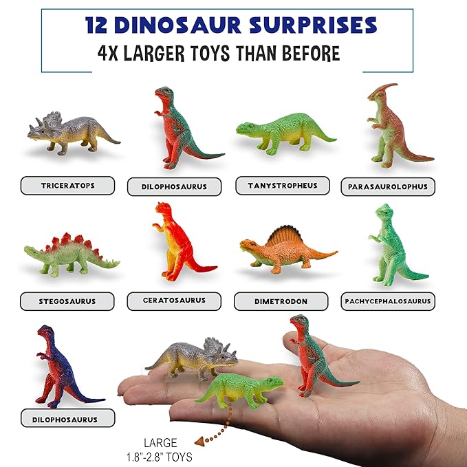 Bath Bombs for Kids with Surprise Inside - 12 Dinosaur Bath Bombs with Toys, Organic Colorful Bubble Bath Fizzies, Dino Egg Bath Bomb w/Rich Bubbles, Stocking Stuffers Christmas Gifts for Kids, Boys