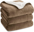 Bedsure GentleSoft Sherpa Fleece Blankets King Size for Bed - Thick and Warm Throw for Women and Men, Soft Fuzzy Plush King Blanket for Winter, Camel, 108x90 Inches