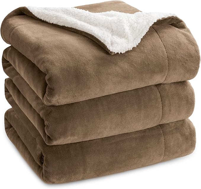 Bedsure GentleSoft Sherpa Fleece Blankets King Size for Bed - Thick and Warm Throw for Women and Men, Soft Fuzzy Plush King Blanket for Winter, Camel, 108x90 Inches