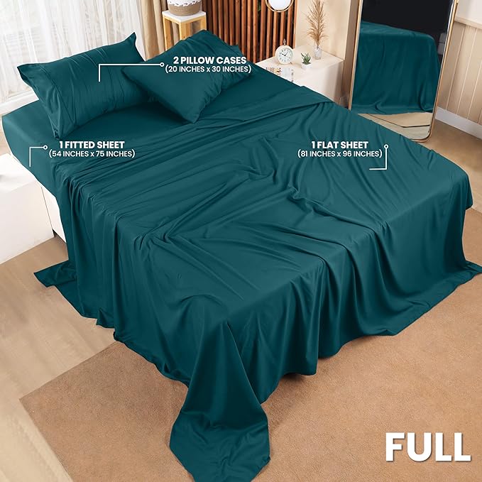 Utopia Bedding Full Bed Sheets Set - 4 Piece Bedding - Brushed Microfiber - Shrinkage and Fade Resistant - Easy Care (Teal Green)