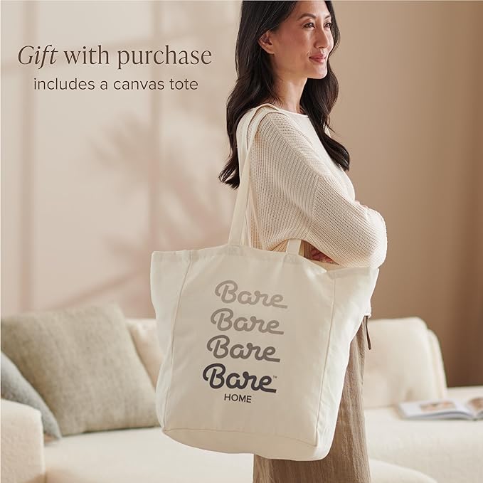 Bare Home 100% Rayon Made from Bamboo Queen Sheet Set - 4 Piece Bedding Set - Deep Pockets - Breathable - Easy Fit - Bedding Sheets & Pillowcases (Queen, Cloud Grey)