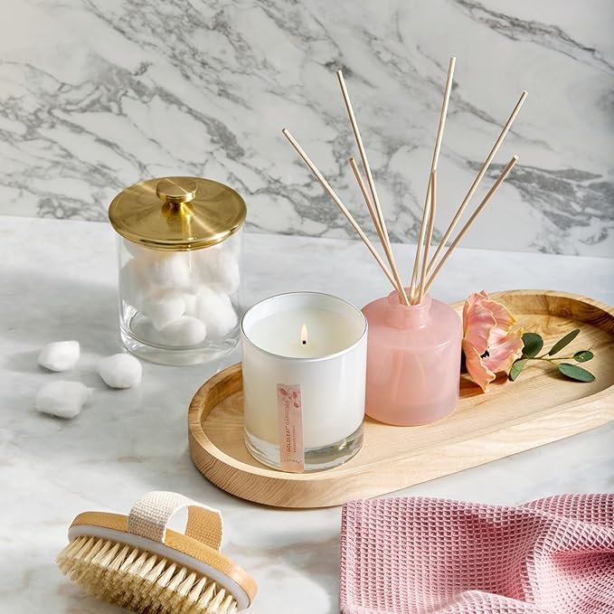 Thymes Aromatic Jar Candle - Goldleaf Gardenia Scented Candle for a Floral Home Fragrance - Matte White Candles (7.5 oz)