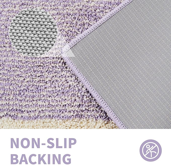 CozeCube Bath mats for Bathroom Non Slip, Fluffy Absorbent Microfiber Bath mat Washable, Aesthetic Bathroom Rugs, Cute Purple Bath mat, Lavender, 32" x 20"