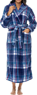 Alexander Del Rossa Womens Robe, Long Plush Bathrobe with Hood, Hooded Robes for Women Plus Size Bath Robe
