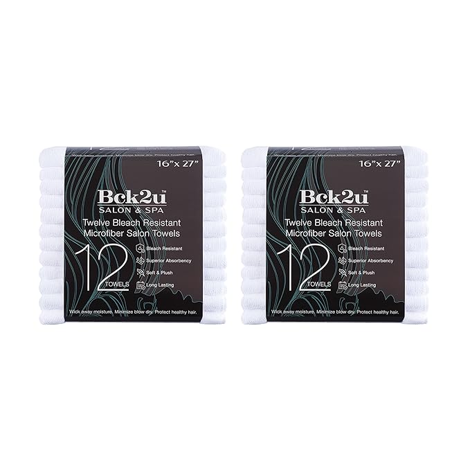 Arkwright Bleach Proof Salon Towels Bulk - Case of 144 - Ultra Soft, Gentle Microfiber, Highly Absorbent & Quick Dry Spa Facial Towel for Hair Stylist, Nail Shop, and Esthetician, 16 x 27 in, White