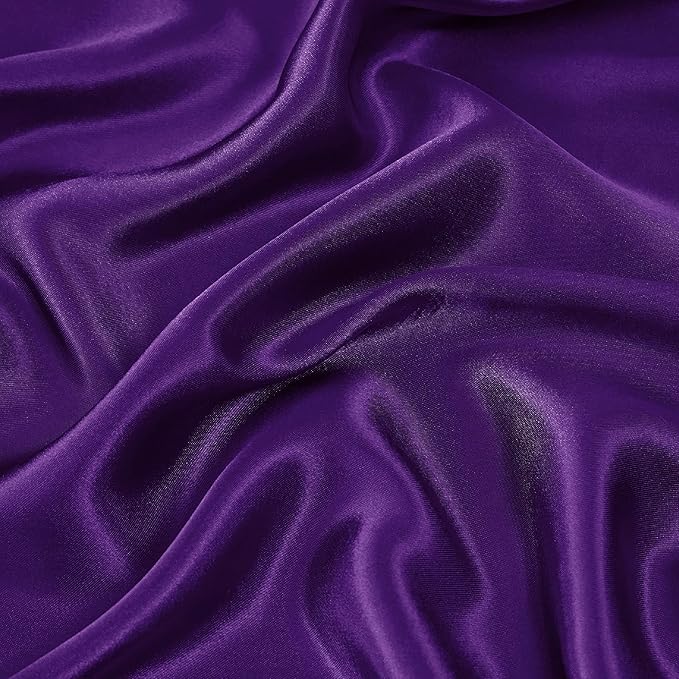 Bedsure Satin Sheets Full Size - 4 Piece Silky Bedsheets with 15 Inches Deep Pocket Fitted Bedsheet,1 Flat Sheet, 2 Satin Pillowcases, Good for Hair & Skin (Full, Purple)